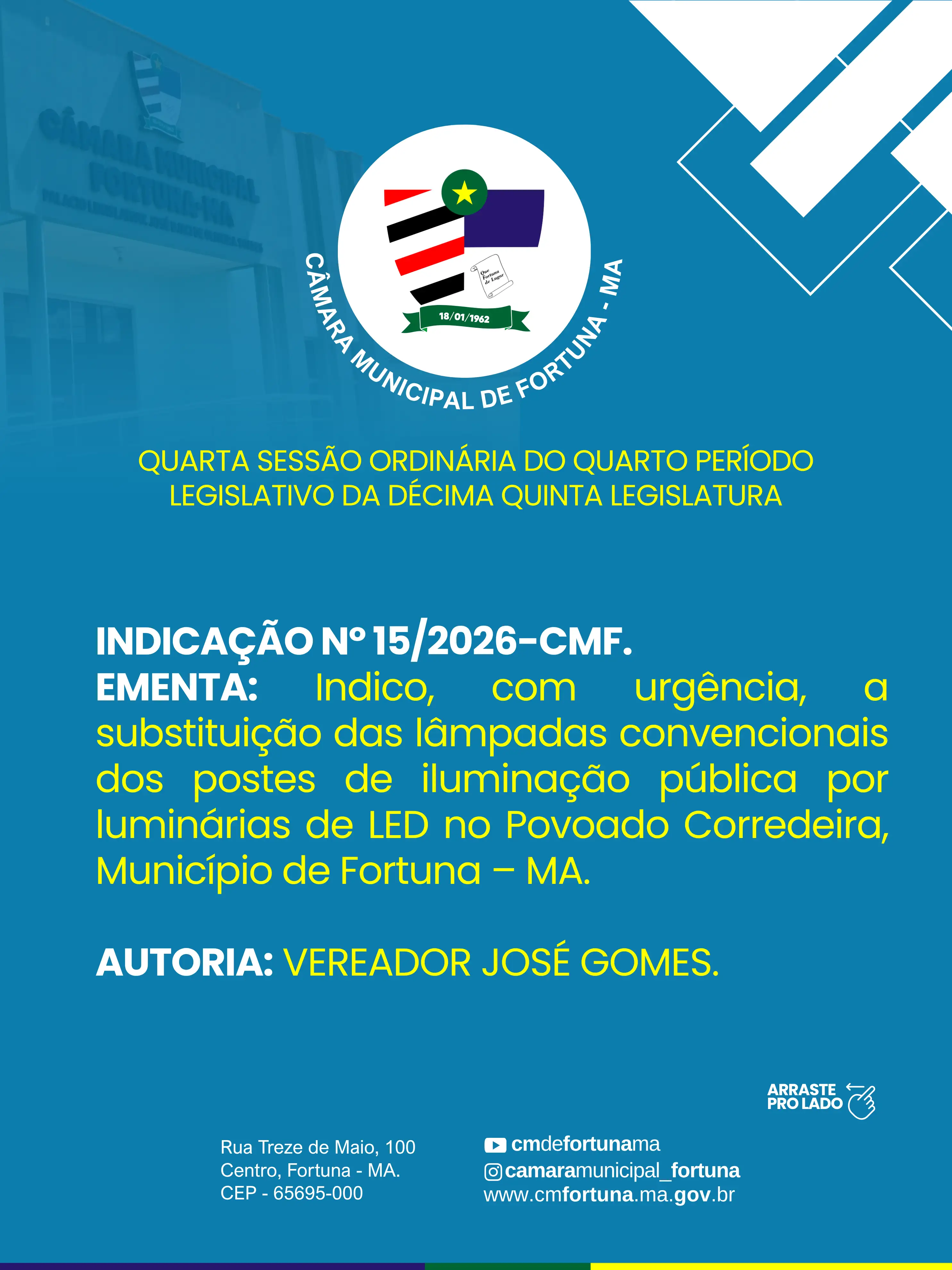 Foto 1 – QUARTA SESSÃO ORDINÁRIA