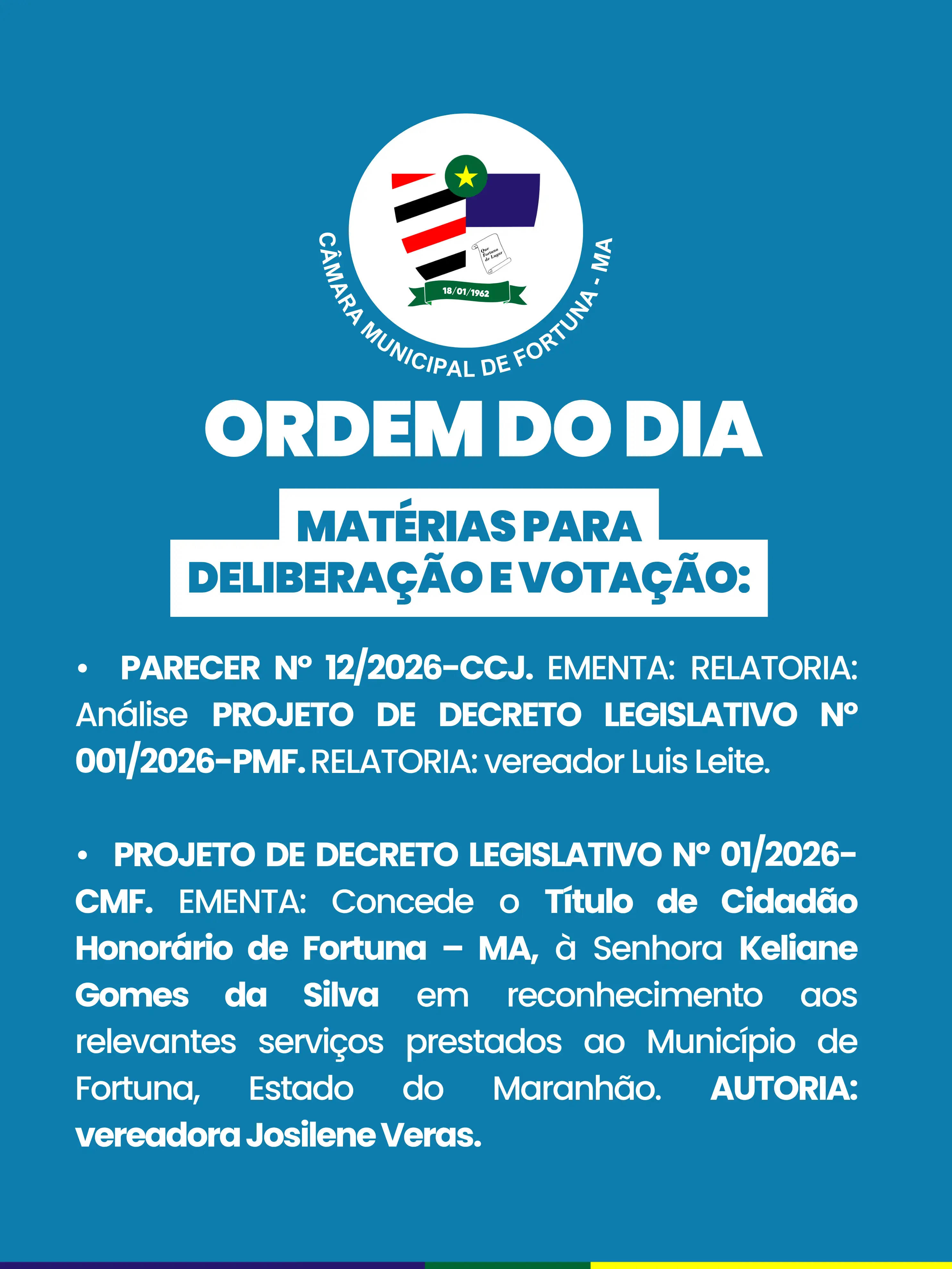 Foto 2 – Câmara Municipal de Fortuna realiza 15ª Sessão Ordinária com apreciação de projetos de interesse público
