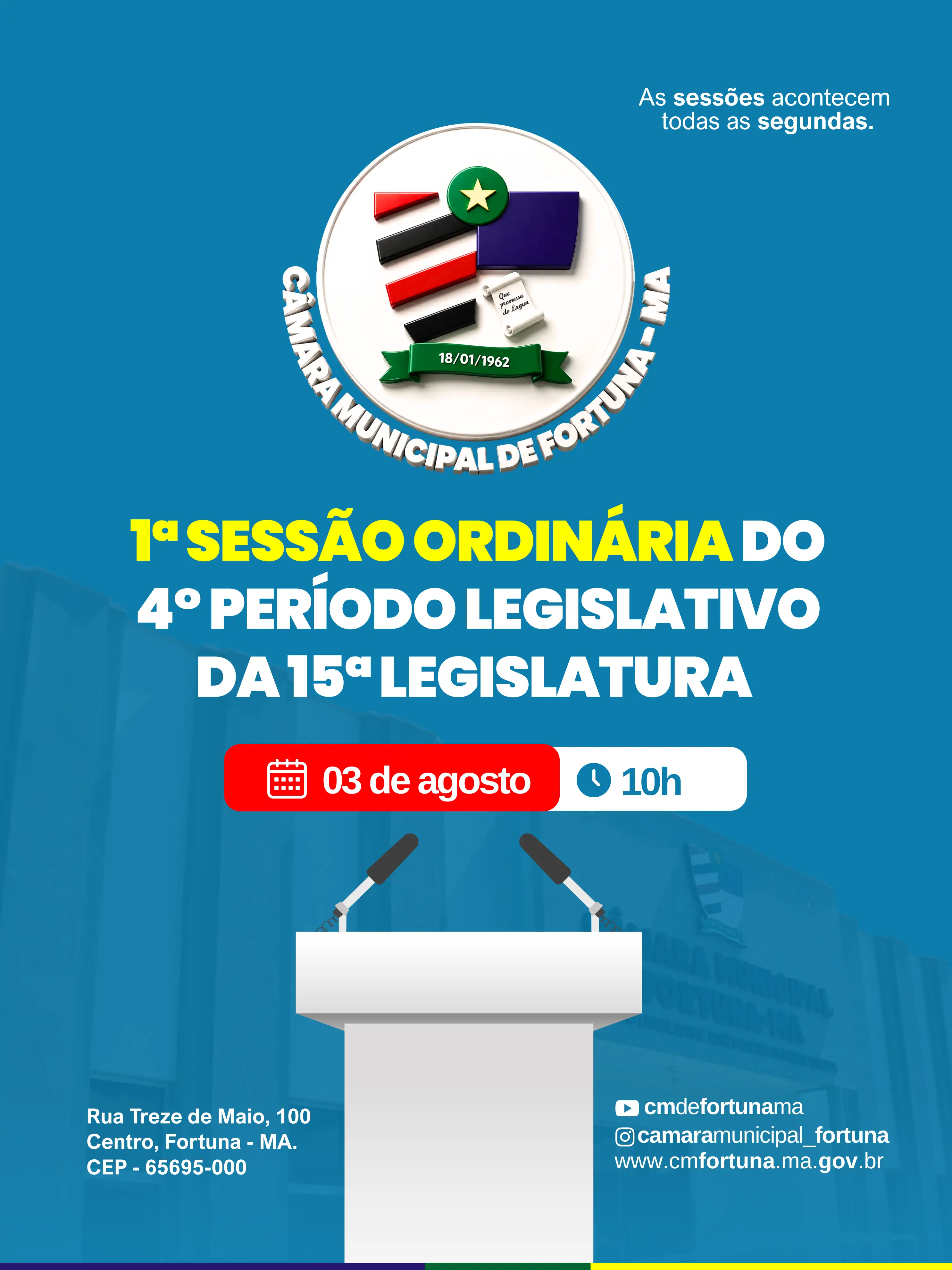 Foto 1 – CÂMARA MUNICIPAL DE FORTUNA CONVIDA A POPULAÇÃO